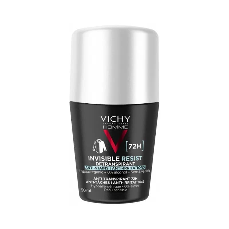 VICHY DEODORANT HOMME PEAUX SENSIBLES TOUCHE INVISIBLE 72H 50ML