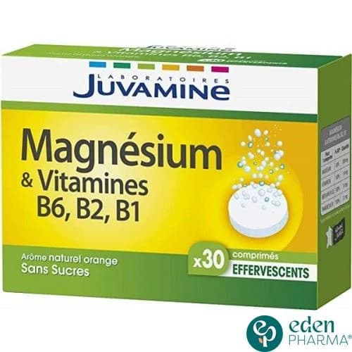 Juvamine Magnesium Vitamines B6 B2 B1 30 Effervescent