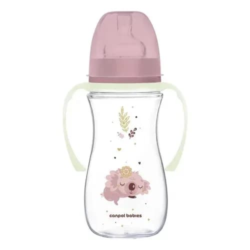 Canpol Biberon Col Large Polypropylène Sleepy Koala Rose 300 ml