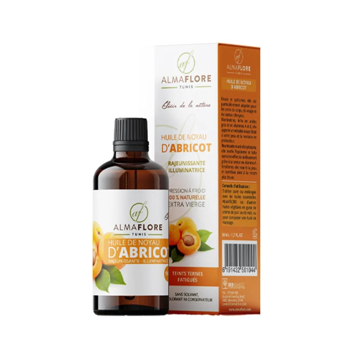 Almaflore Huile Végétale de Noyau D'Abricot, 50 ml