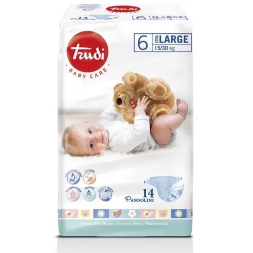 Trudi Baby Couche Extra Large 15/30kg Taille 6 Boite 14