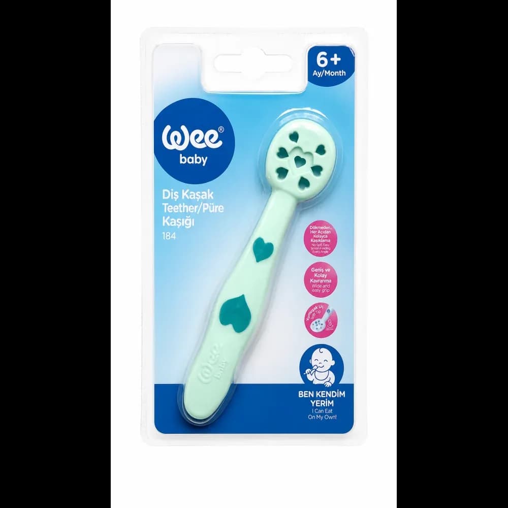 WEE BABY CUILLÈRE DE DENTITION EN SILICONE POUR BÉBÉ +6MOIS