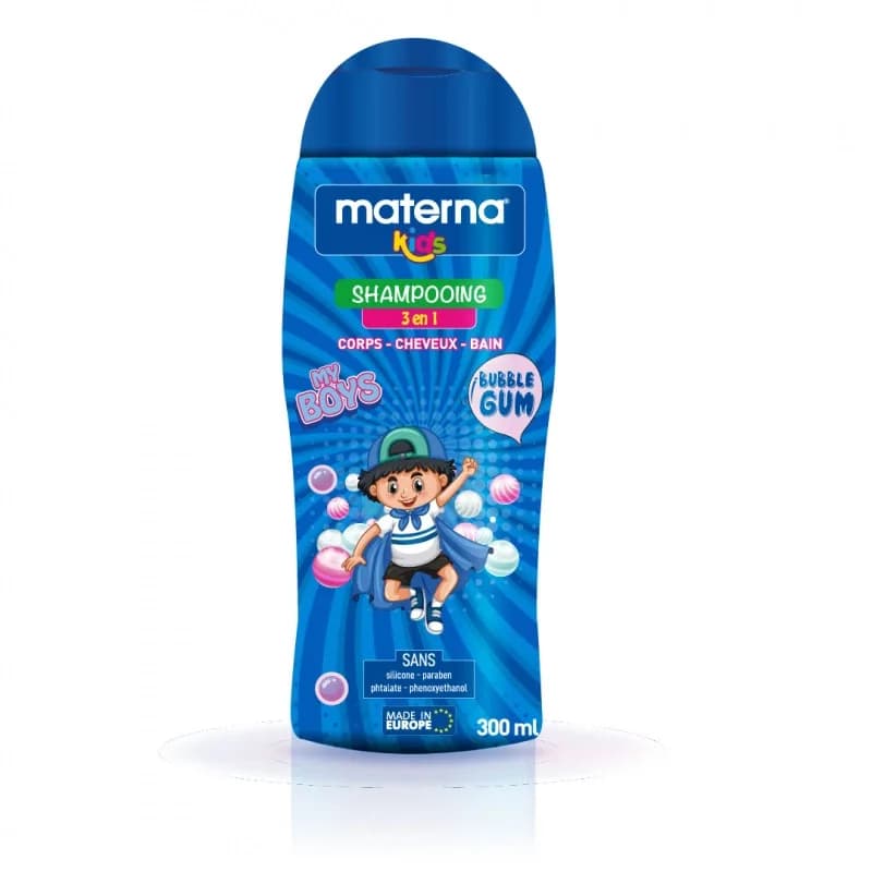 Materna Shampoing et Gel Douche 3 en 1 Kids Bubble Gum 300 ml