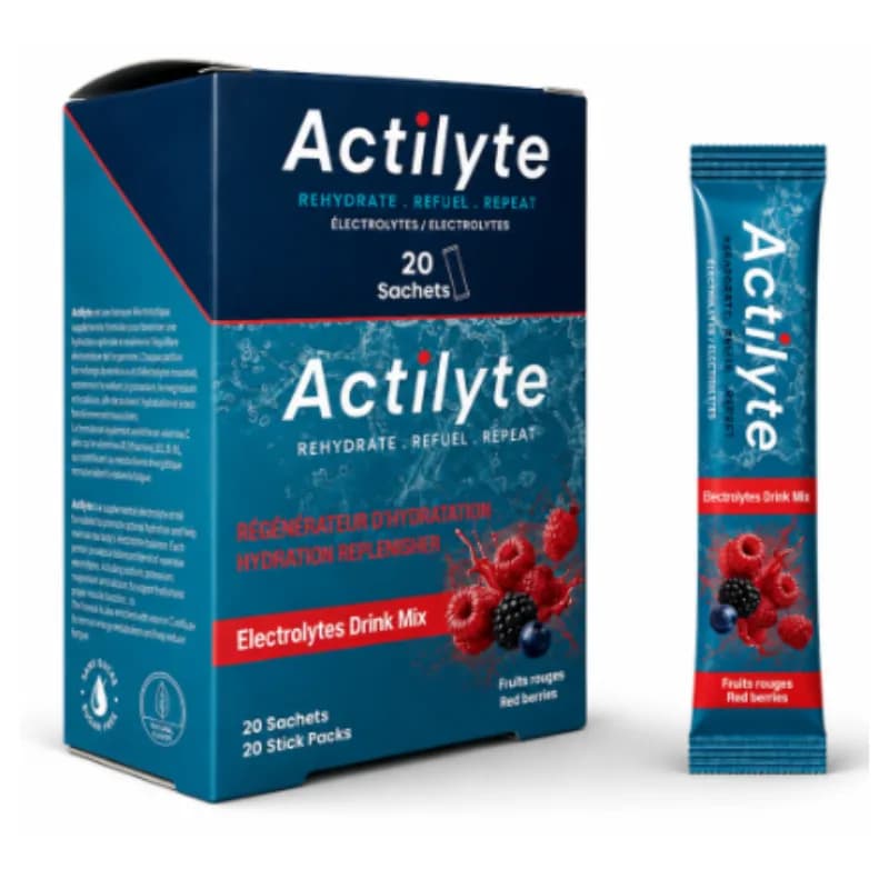 ACTILYTE ELECTROLYTES DRINK MIX 20 SACHETS GOUT FRUITS ROUGES