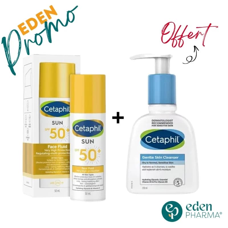 Cetaphil Pack Sun Fluide Invisible SPF50+ 50 ml + Gel Nettoyant 236 ml Gratuit
