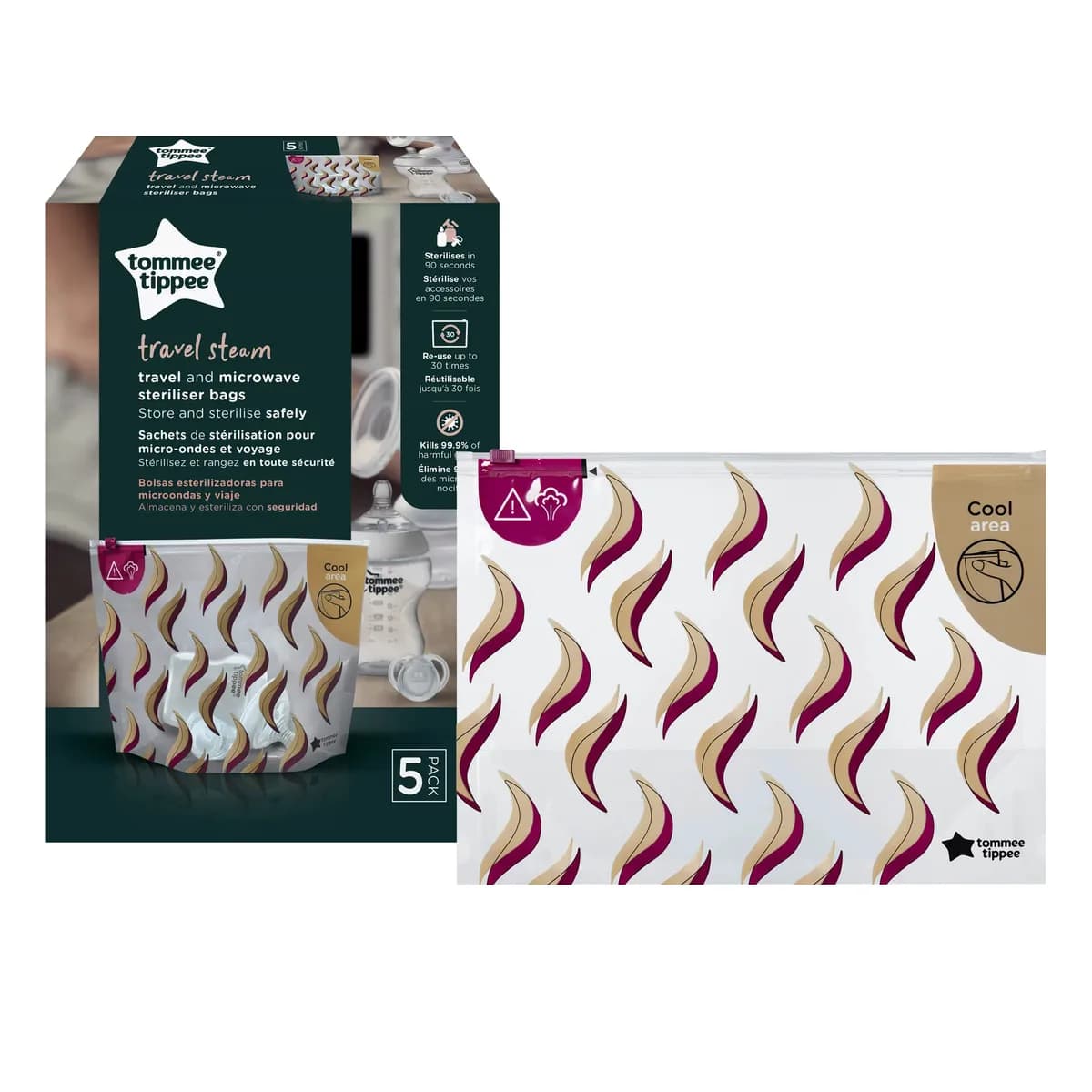 Tommee Tippee Sacs de Sterilisation Voyage *5 Sacs