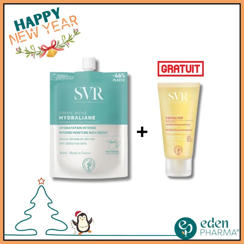 Vente Flash SVR Hydraliane Creme Riche ou Legere 50 ml + Huile Lavante Topialyse 50 ml Gratuite