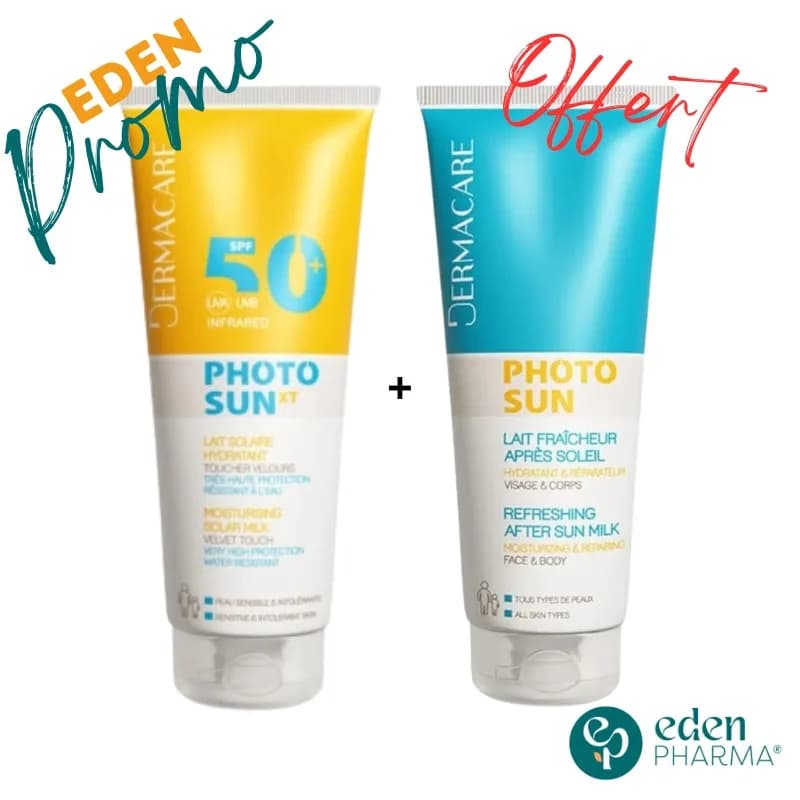 Dermacare Photosun Pack Lait Solaire SPF50+ 200 ml + Lait Apres Soleil 200 ml Gratuit