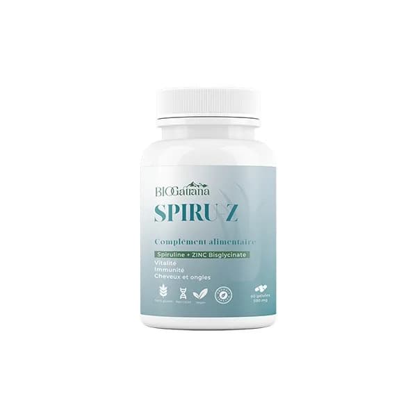 Bio Gatrana Spiru-Z Spiruline & Zinc Boite de 60 Gélules -