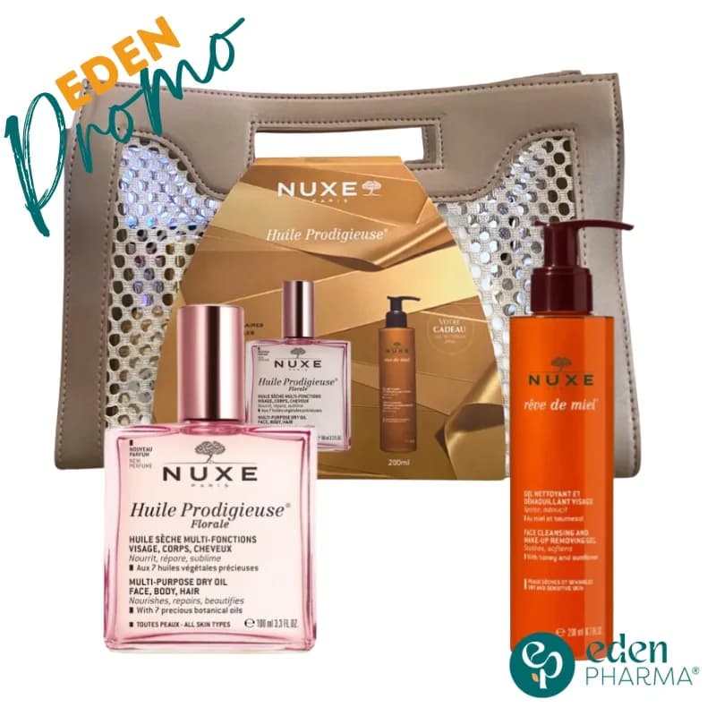 NUXE HUILE PRODIGIEUSE FLORALE 100ML+REVE DE MIEL GEL NETTOYANT ET DEMAQUILLANT 200ML(OFFERT)