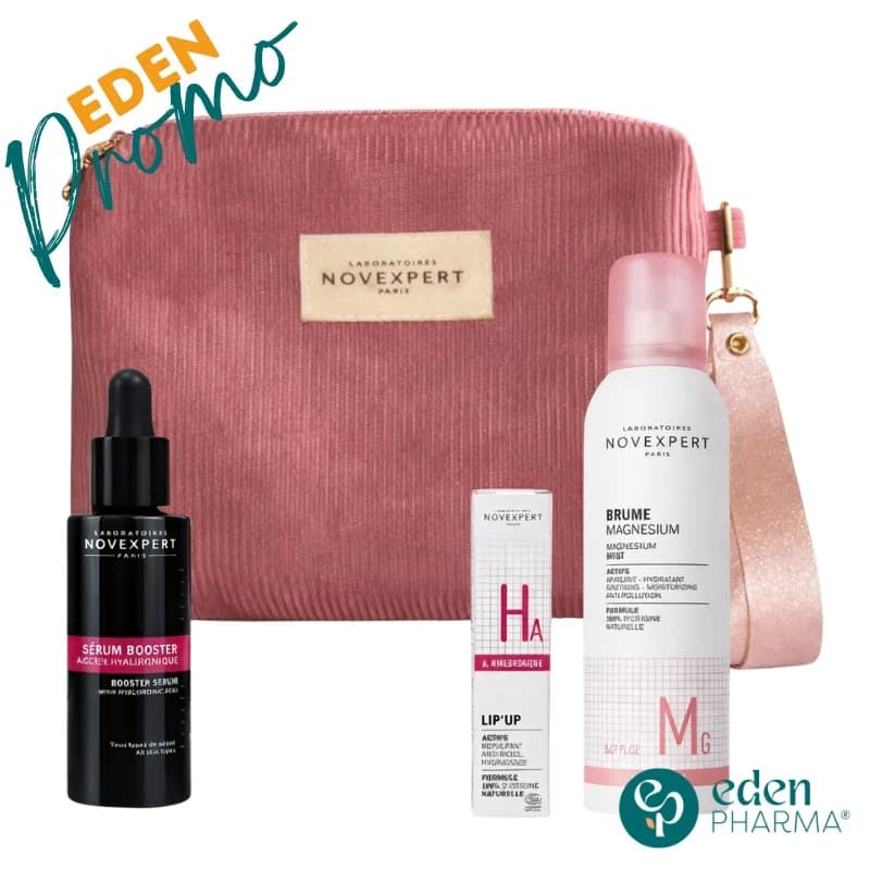 Novexpert Trousse Serum Booster a L'Acide Hyaluronique 30ml+brume Magnesium 150ml+soin Levres Repulpant 8 ml