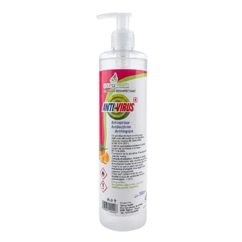 YOUNG HEALTH ANTI-VIRUS+ GEL HYDROALCOOLIQUE PURIFIANT & HYDRATANT 500 ML