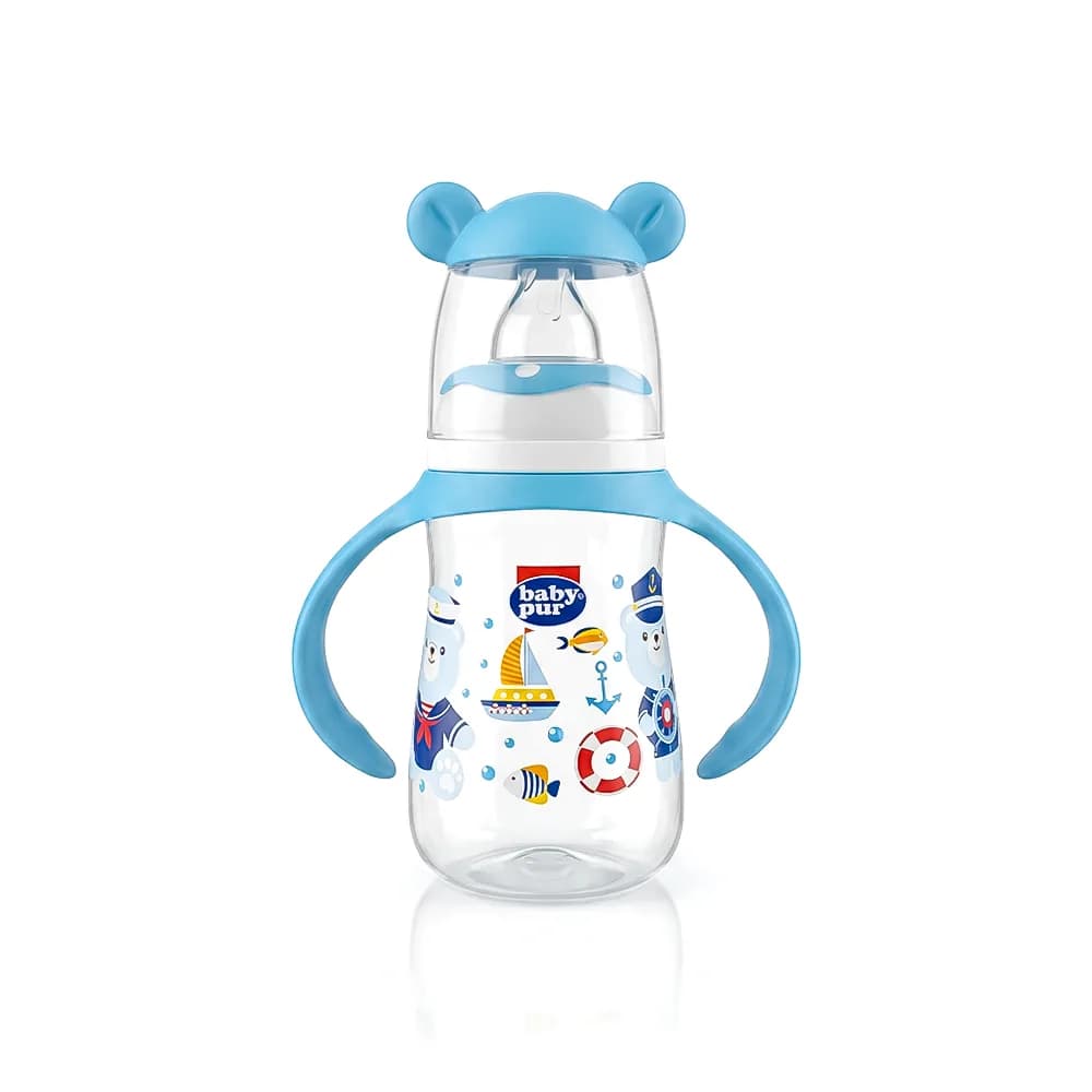 Baby Pur Biberon Funny en Plastique Avec Anses 125 ml Ref 72004