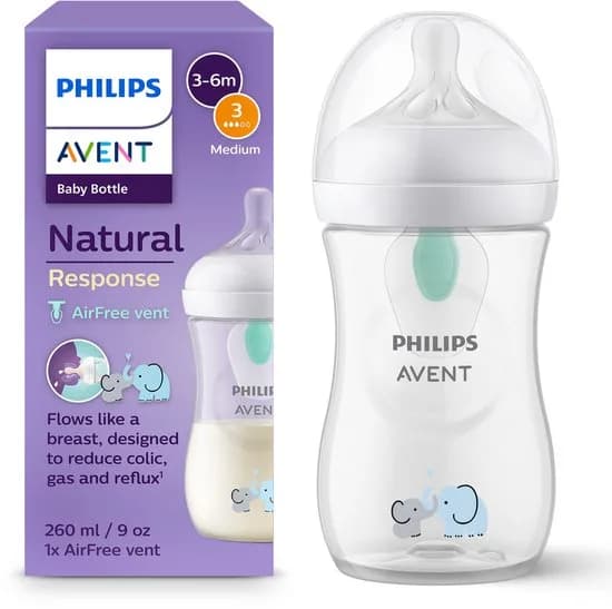 Avent Natural Response Biberon Valve Airfree 3-6Mois Débit 3 260 ml