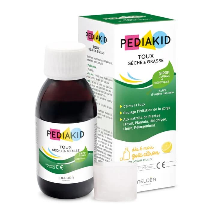 Pediakid® Toux Sèche & Grasse Calme la Toux et Soulage L'Irritation 125 ml