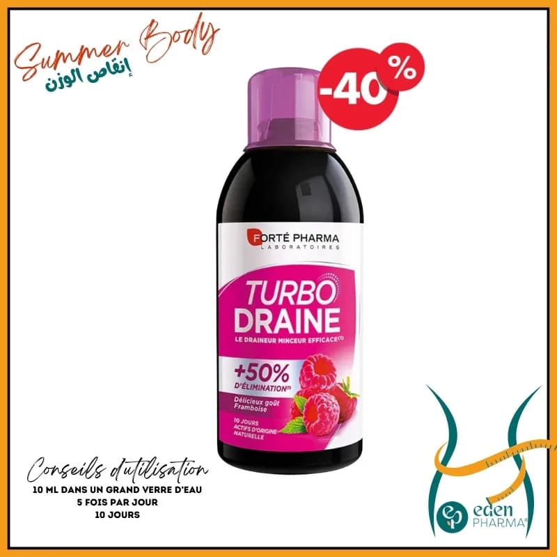 Forte Pharma Turbodraine Minceur Framboise 500 ml -40%