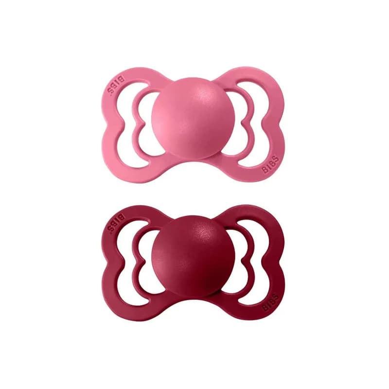 Bibs 2 Sucettes Supreme Coral Ruby Size 1