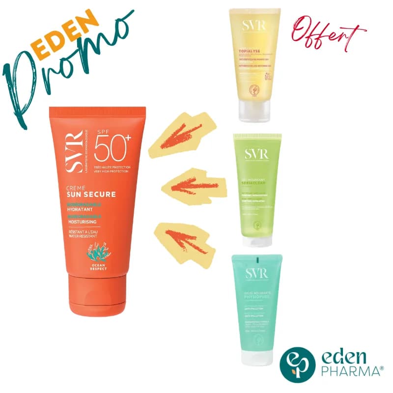SVR Sun Secure Creme SPF 50+ 50 ml + SVR Gel 50 ml Offert