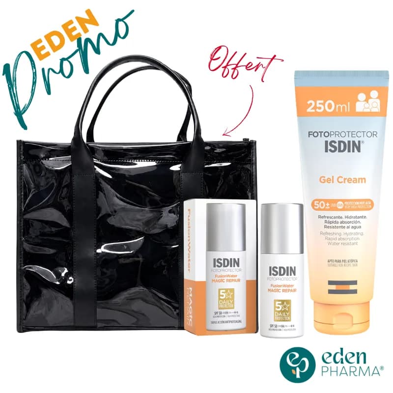 ISDIN Sac Fusion Water Age Repair Invisble SPF50 50 ml + ISDIN Photoprotection Gel Creme Solaire Adulte SPF 50+ 250 ml