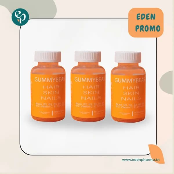 GUMMYBEAR HAIR SKIN NAILS 3* 60 GUMMIES 3 MOIS