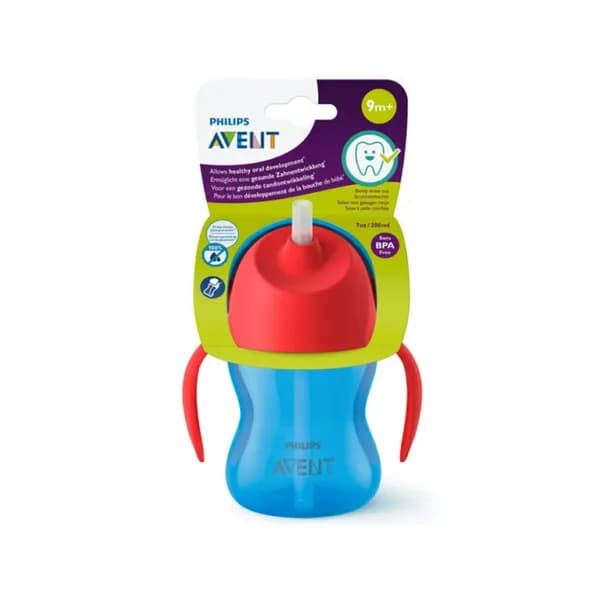 AVENT TASSE A PAILLE 9M+ BLEU ROUGE 200ML SCF796/01