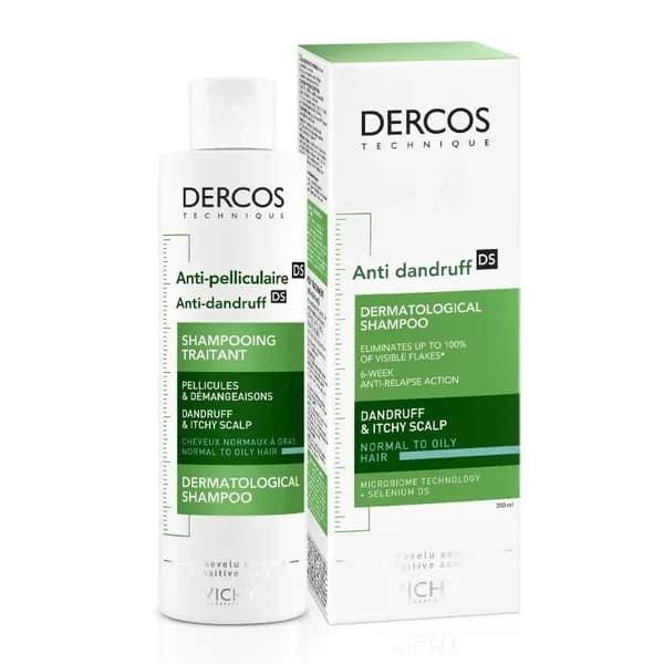 VICHY DERCOS ANTI-PELLICULAIRE SHAMPOOING TRAITANT CHEVEUX NORMAUX A GRAS 200ML