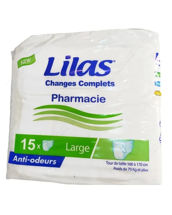 LILAS COUCHES ADULTES CONFORT PROTECT LARGE 15 PIECES