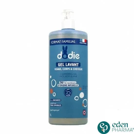 DODIE Gel Lavant 3 en 1 Visage, Corps et Cheveux 1L