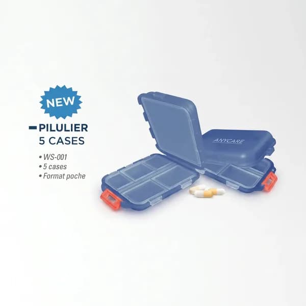 ANYCARE PILULIER DE POCHE 5 CASES WS-001