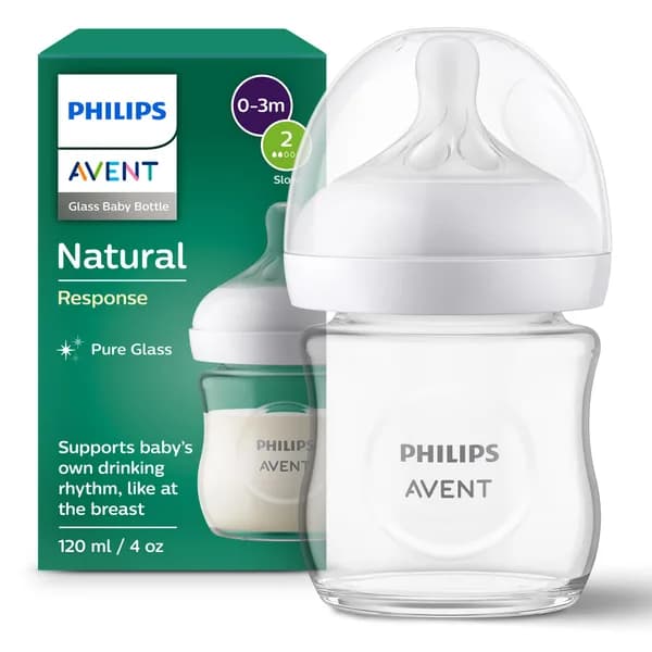 BIBERON AVENT NATURAL RESPONSE EN VERRE 120ML 0-3M+ debit 2 SCY930/01