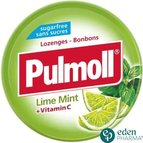 PULMOLL LIME MENTHE ET VITAMINE C SANS SUCRES 45G
