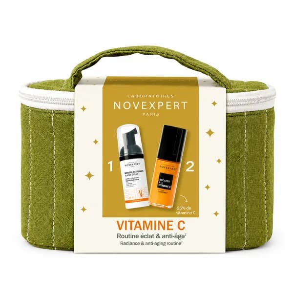 NOVEXPERT COFFRET SERUM BOOSTER A LA VITAMINE C 30 ML+MOUSSE NETTOYANTE FLASH ECLAT 40ML (OFFERT)