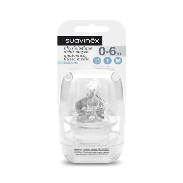 SUAVINEX 2 TETINES ANATOMIQUE EN SILICONE 0-6M