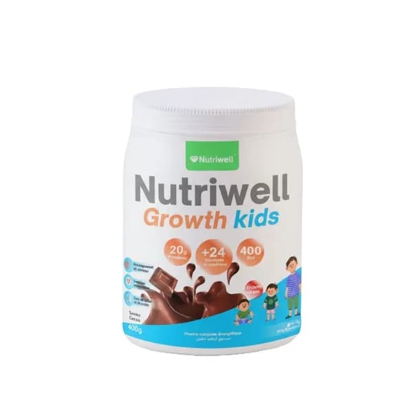 NUTRIWELL GROWTH KIDS POUDRE ENERGETIQUE CHOCOLAT 400MG