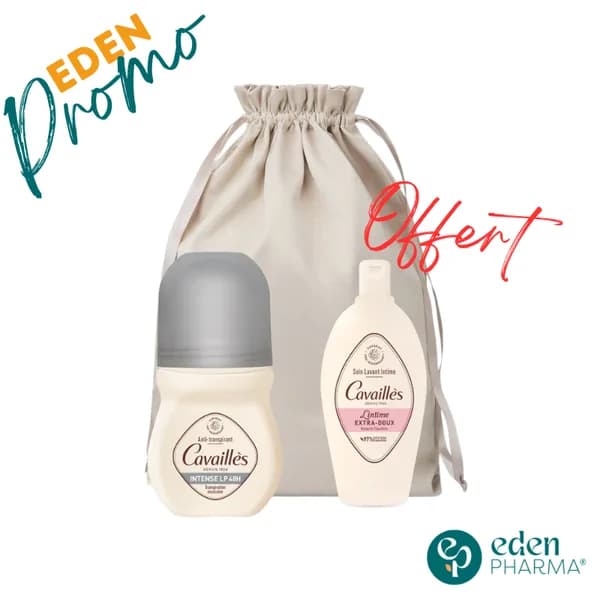 ROGÈS CAVAILLÈS DÉODORANT ROLL ON INTENSE LP 50ML + GEL INTIME EXTRA DOUX 50 ML ET BOURSE OFFERTS