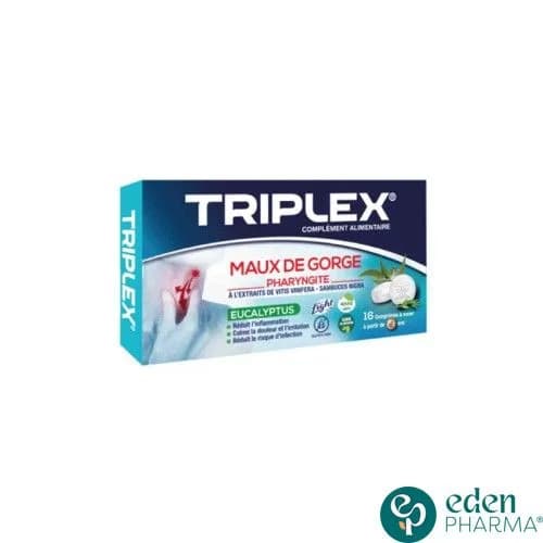 TRIPLEX MAUX DE GORGE PHARYNGITE EUCALYPTUS,16 COMPRIMES