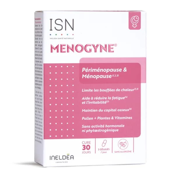 ISN MENOGYNE® PRÉ-MÉNOPAUSE ET MÉNOPAUSE 60 GÉLULES VÉGÉTALES