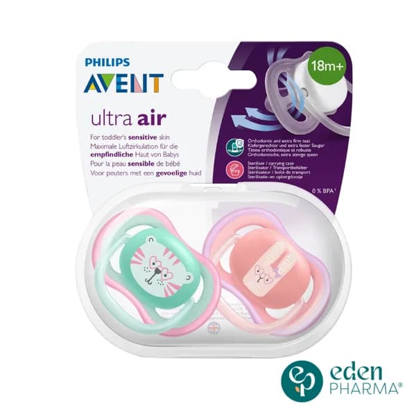 AVENT 2 SUCETTES ULTRA AIR GARÇON 18M+