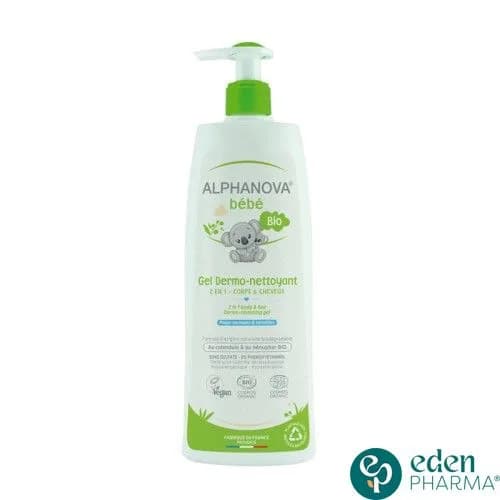 ALPHANOVA BEBE BIO GEL DERMO-NETTOYANT 2EN1 CORPS CHEVEUX 500ML