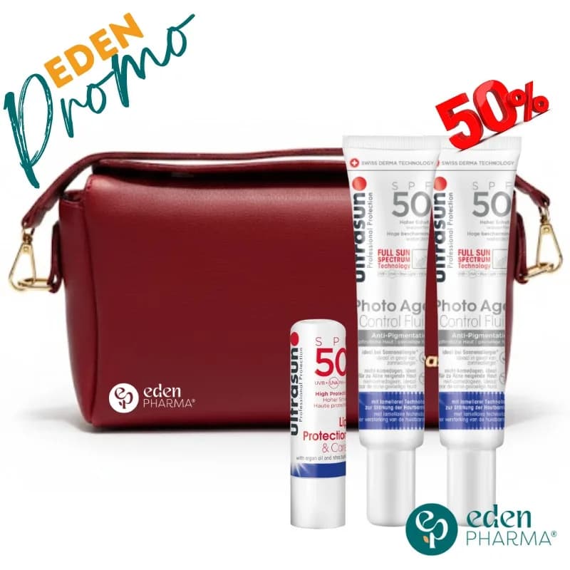 Ultrasun Trousse Bordeaux Cuir Anti-Age Anti-Tache SPF50+