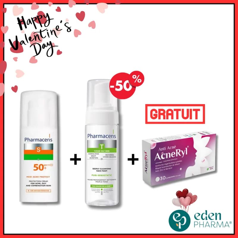 Pharmaceris Medi Acne S + Mousse Nettoyante T Zone Oily Skin + Acneryl Gratuit
