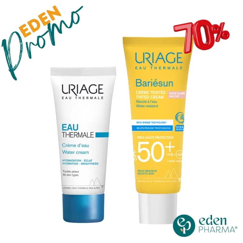 Uriage Creme D'Eau Legere +Bariesun SPF50+ Teintée Claire -70%