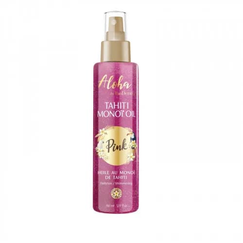 Inoderma Aloha Huile au Monoï de Tahiti Pailletee Pink Spray 150 ml