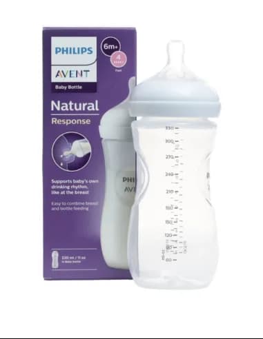 AVENT BIBERON NATURAL RESPONSE EN PLASTIQUE 6MOIS+ 330ML SCF906/01