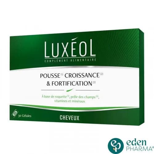 Luxeol Complement Alimentaire pour Cheveux Pousse Croissance Fortification 30 Gelules