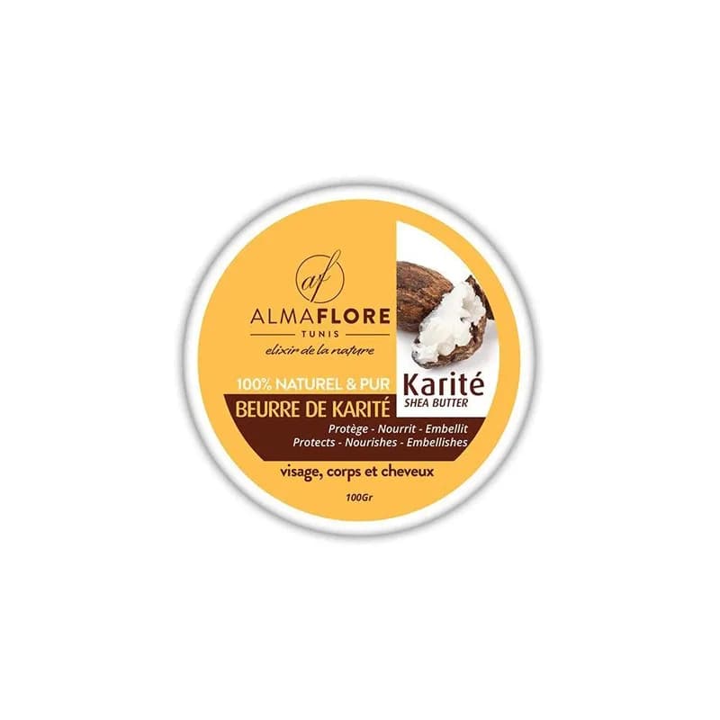 Almaflore Beurre de Karite Brut 100% Naturel 100 g