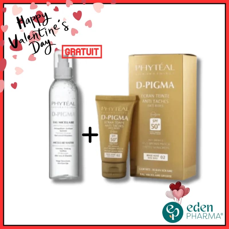 Phyteal Dpigma Ecran Teinte Beige Rosé Spf50+eau Micellaire a L'Aloe Vera 150 ml (Offerte)
