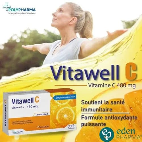 Vitawell C Vitamine C 480 mg 30 Comprimes