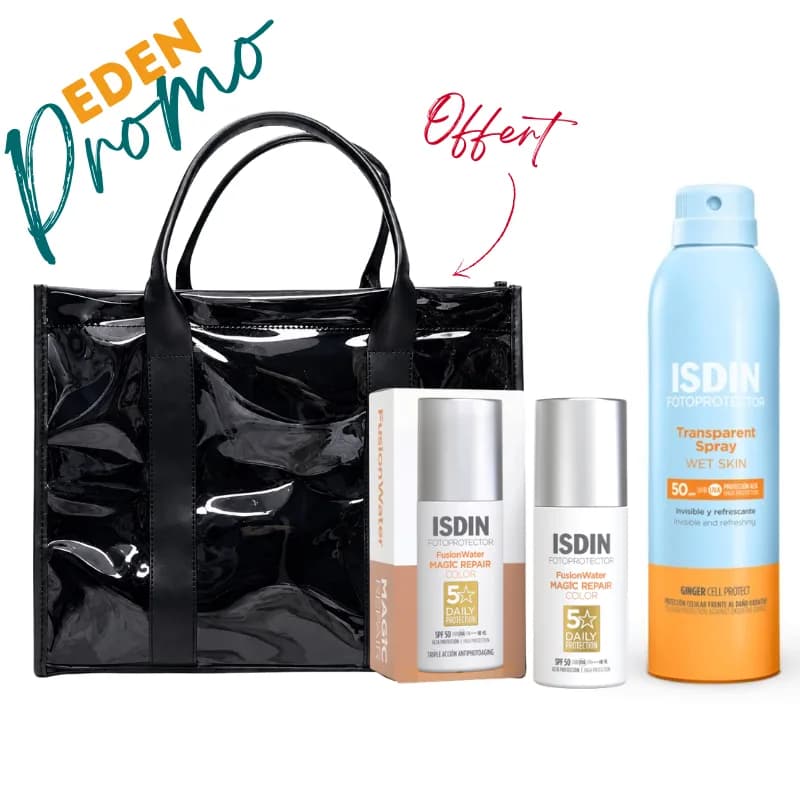 ISDIN Sac Fusion Water Age Repair Teinte SPF50 50 ml + ISDIN Photoprotection Spray Solaire Adulte SPF 50+ 250 ml