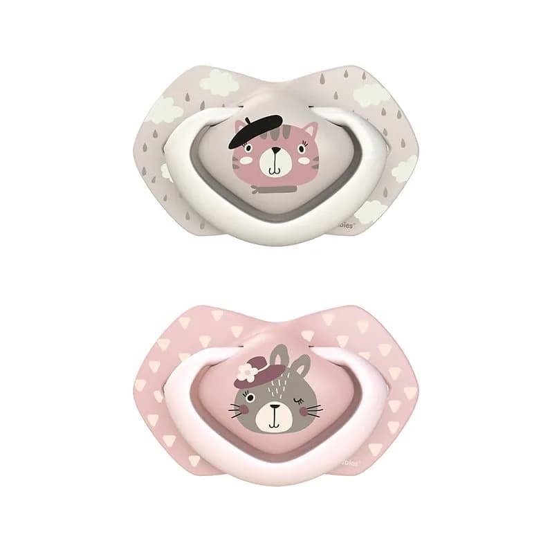 CANPOL BABIES 2 SUCETTES UNIVERSELLES 0-6M BONJOUR PARIS ROSE-22/647